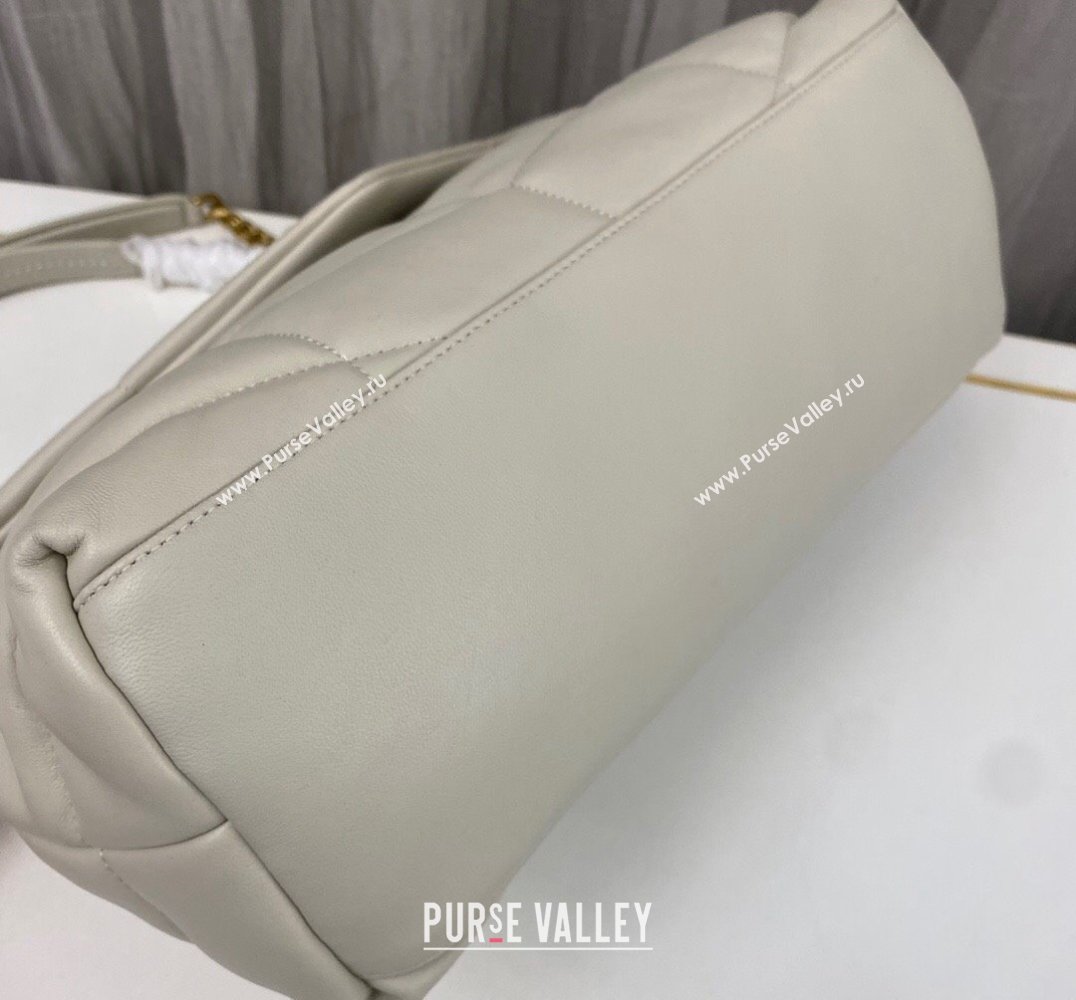 Saint Laurent puffer medium Bag in nappa leather 577475 Vintage White/Gold (nana-24010911)
