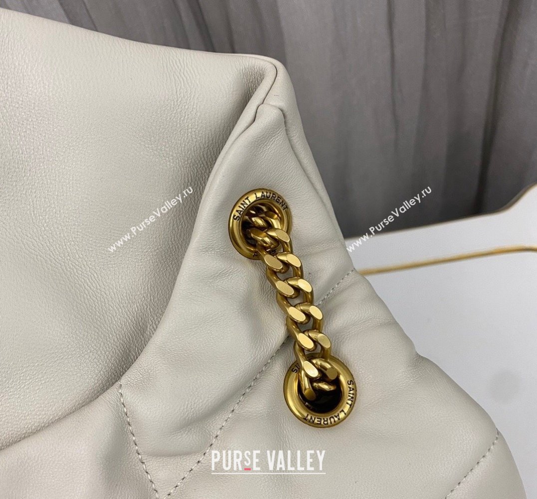 Saint Laurent puffer medium Bag in nappa leather 577475 Vintage White/Gold (nana-24010911)