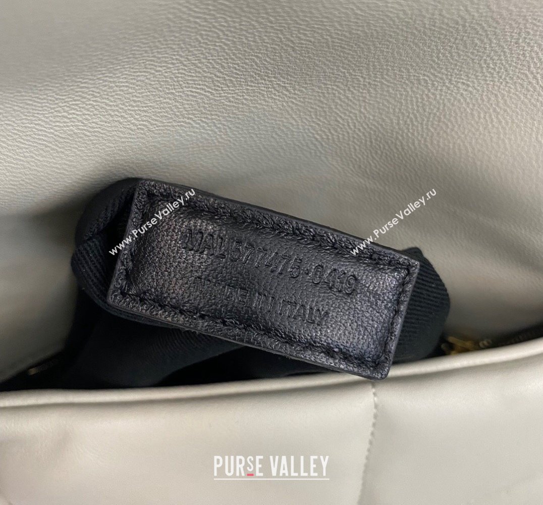 Saint Laurent puffer medium Bag in nappa leather 577475 Vintage White/Gold (nana-24010911)