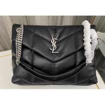 Saint Laurent puffer medium Bag in nappa leather 577475 Black/Silver (nana-24010903)