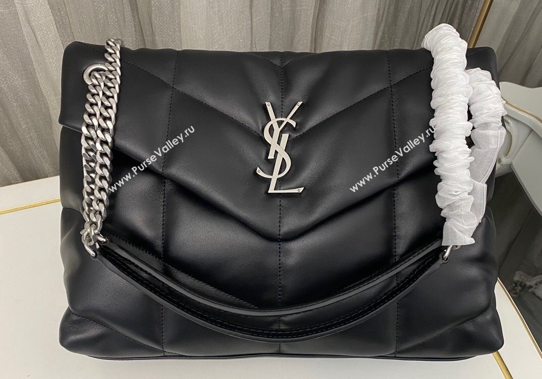 Saint Laurent puffer medium Bag in nappa leather 577475 Black/Silver (nana-24010903)