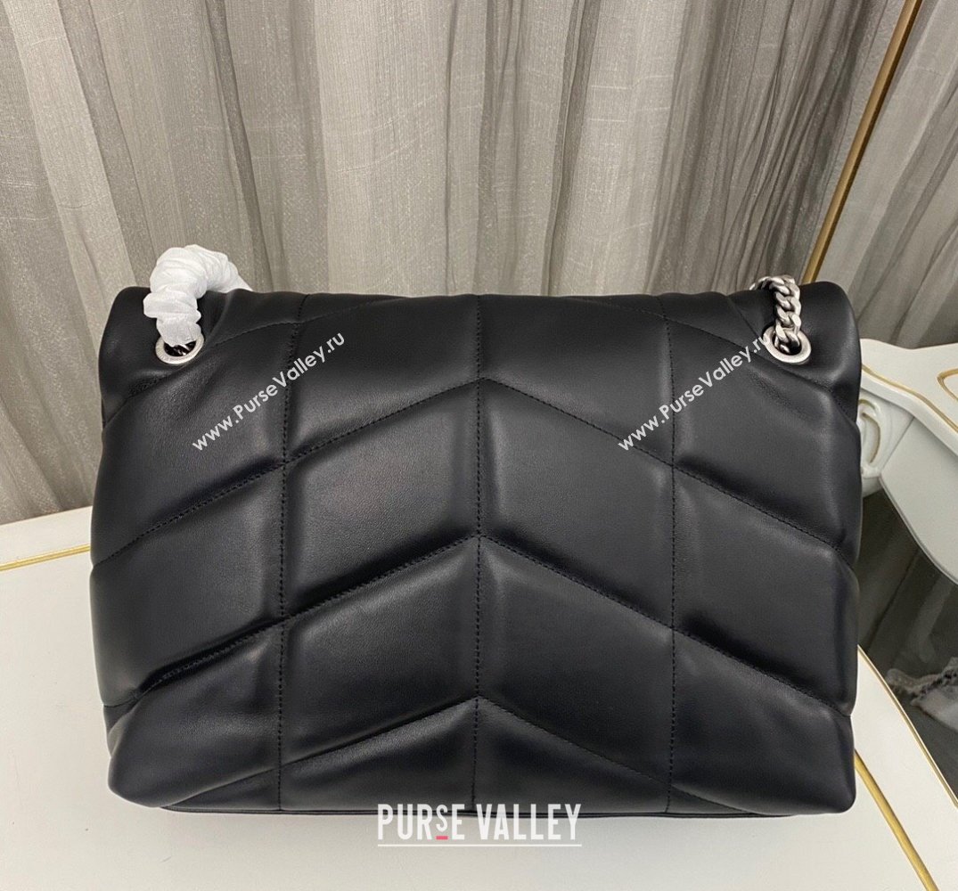 Saint Laurent puffer medium Bag in nappa leather 577475 Black/Silver (nana-24010903)