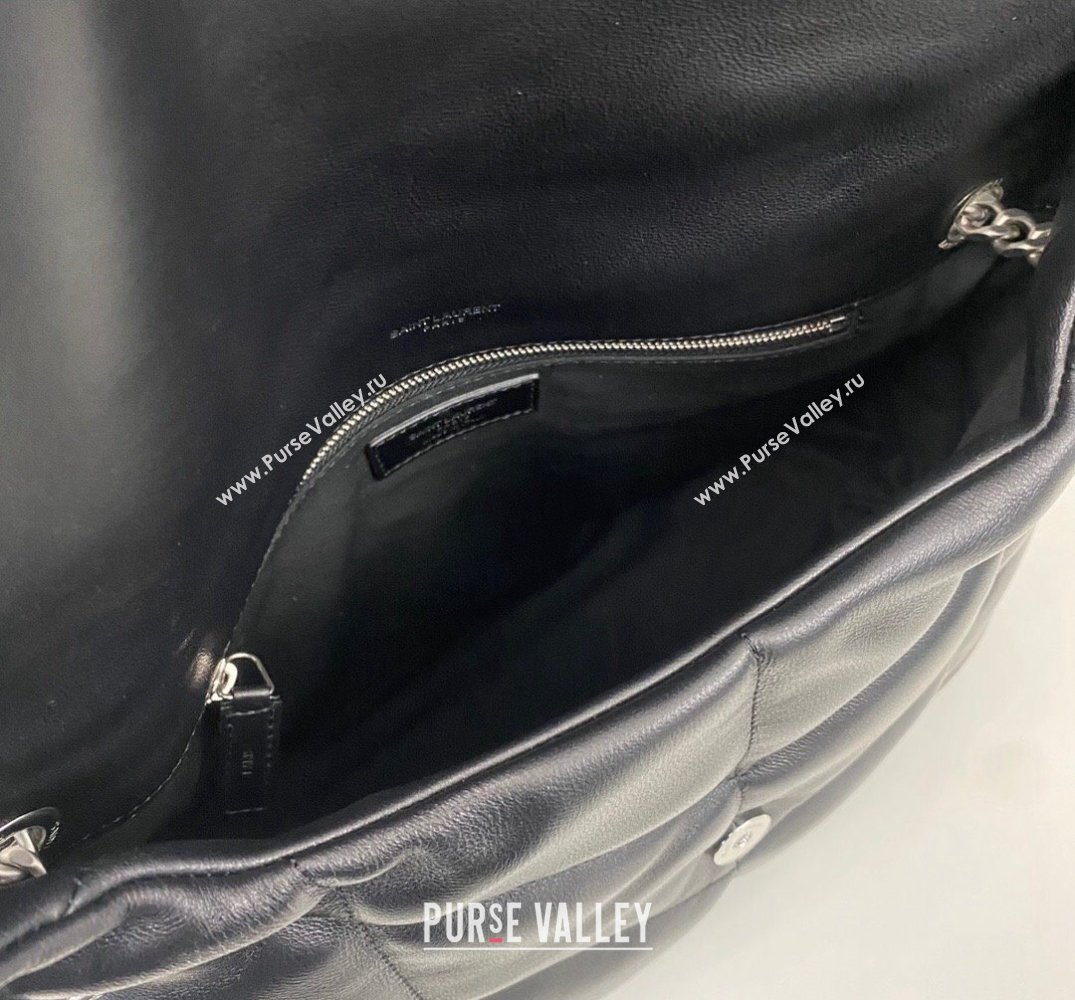 Saint Laurent puffer medium Bag in nappa leather 577475 Black/Silver (nana-24010903)