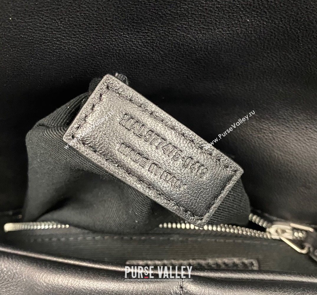 Saint Laurent puffer medium Bag in nappa leather 577475 Black/Silver (nana-24010903)