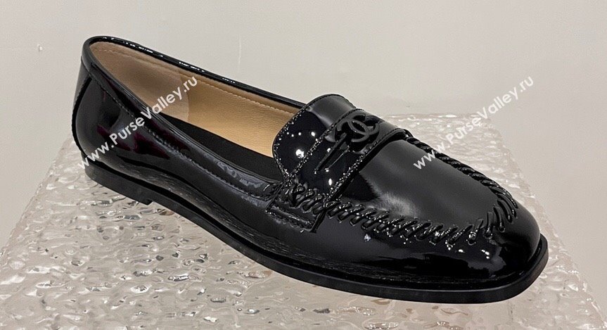 Chanel Patent Calfskin Moccasins G45409 Black 2024 (SS-23120402)