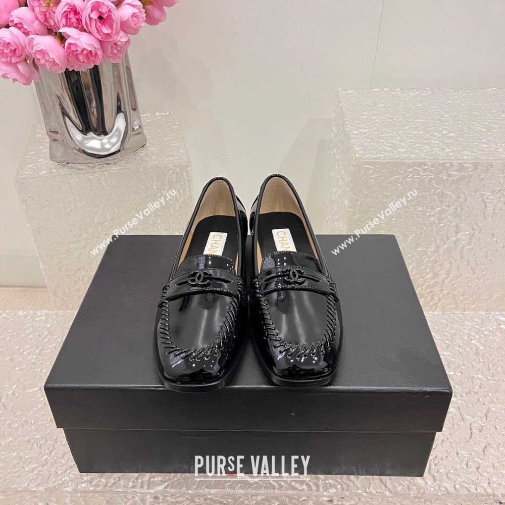 Chanel Patent Calfskin Moccasins G45409 Black 2024 (SS-23120402)