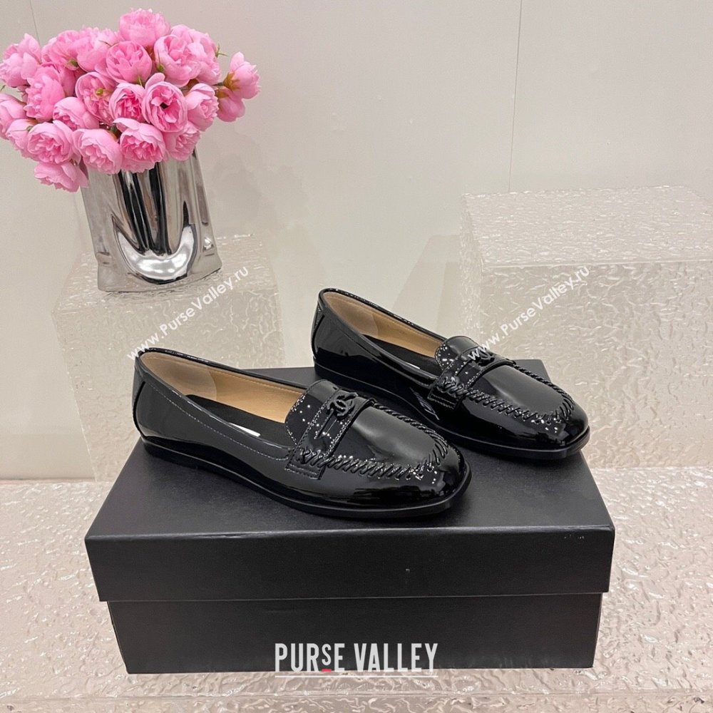 Chanel Patent Calfskin Moccasins G45409 Black 2024 (SS-23120402)