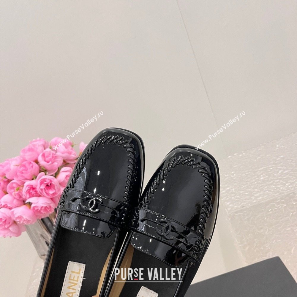 Chanel Patent Calfskin Moccasins G45409 Black 2024 (SS-23120402)