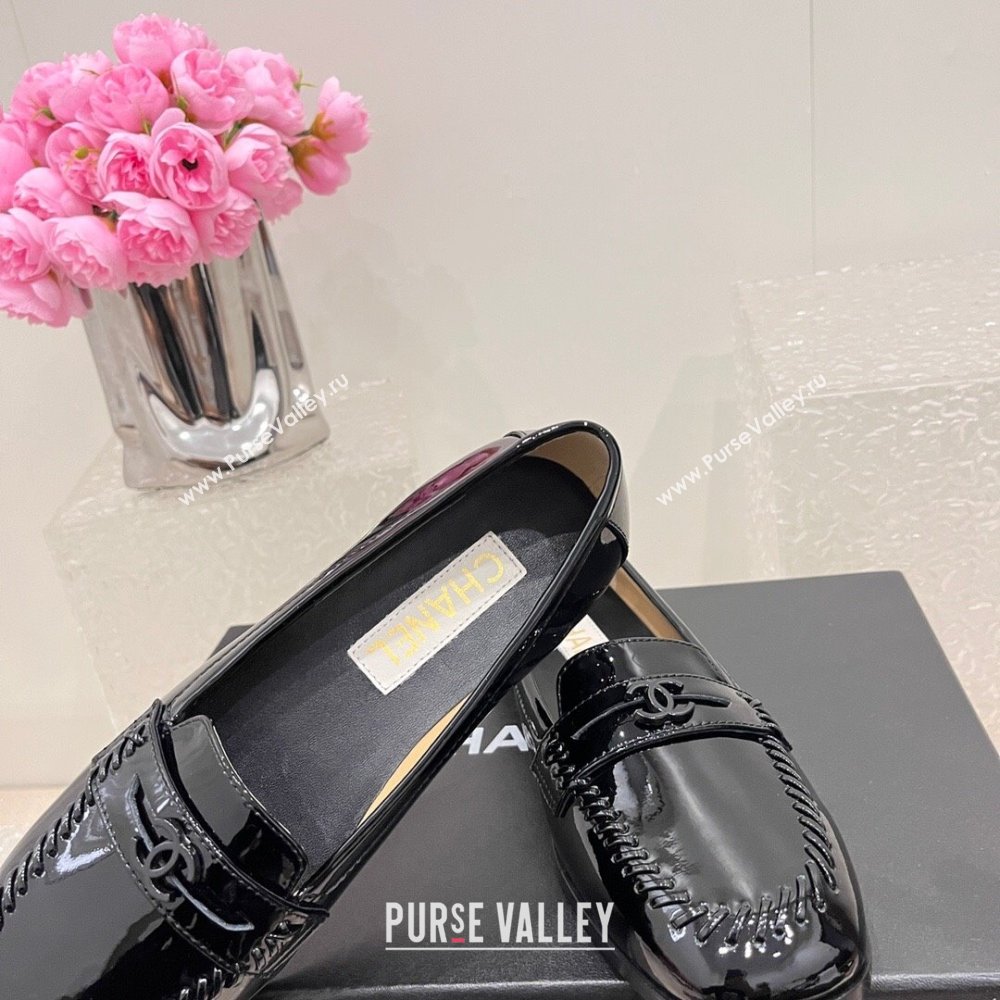 Chanel Patent Calfskin Moccasins G45409 Black 2024 (SS-23120402)