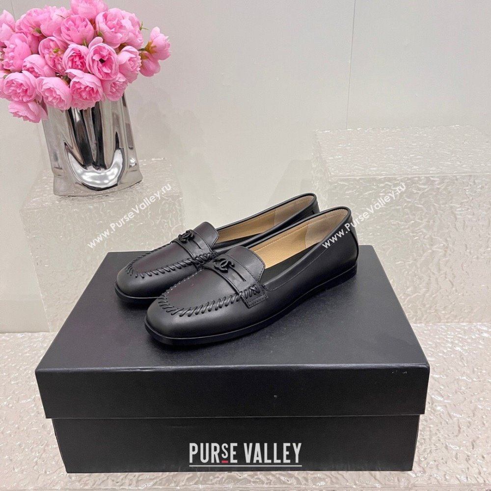 Chanel Calfskin Moccasins G45409 Black 2024 (SS-23120401)