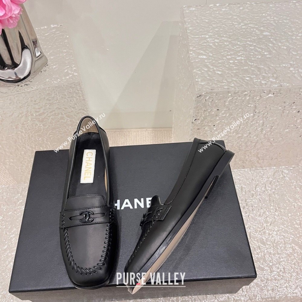 Chanel Calfskin Moccasins G45409 Black 2024 (SS-23120401)