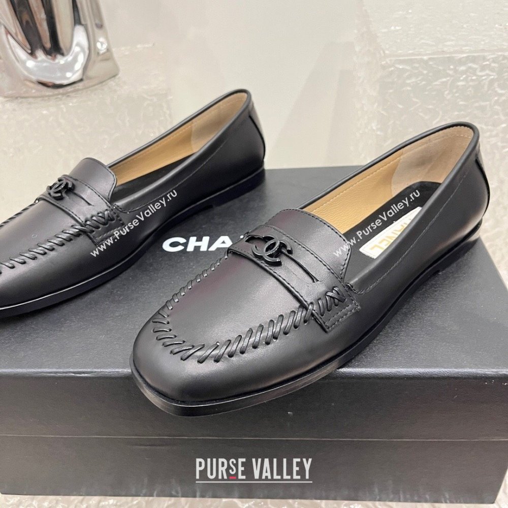 Chanel Calfskin Moccasins G45409 Black 2024 (SS-23120401)