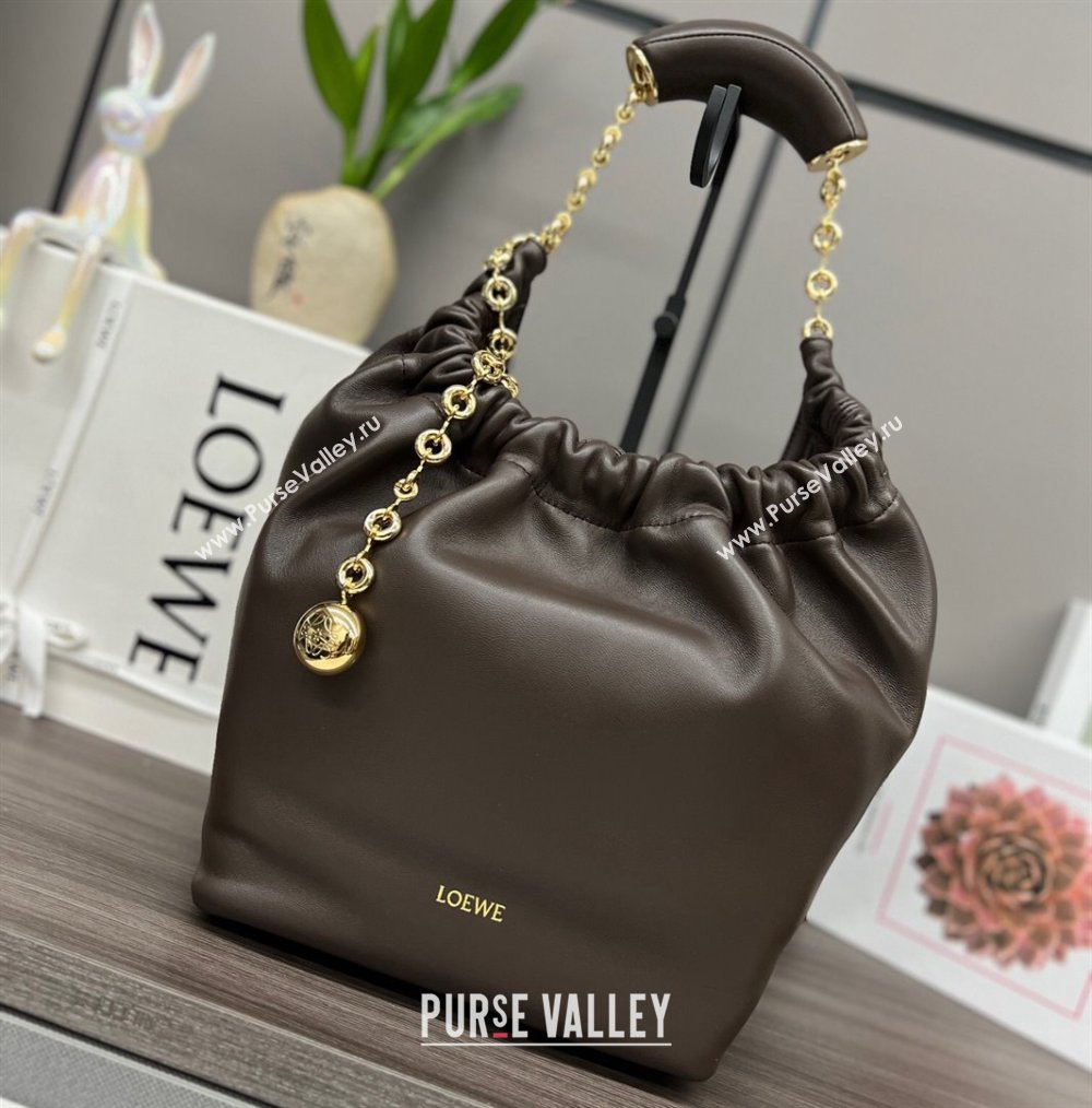 Loewe Small Squeeze bag in nappa lambskin Coffee (xinyidai-23120408)