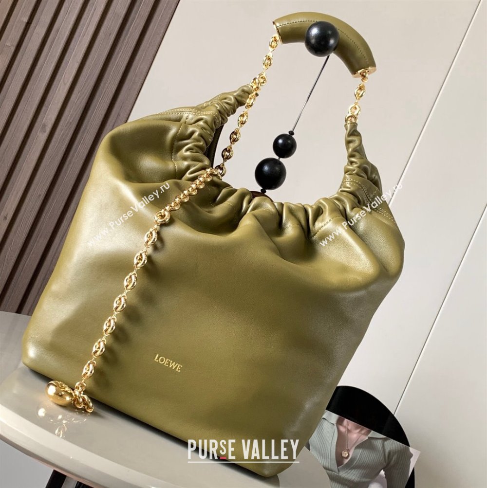 Loewe Medium Squeeze bag in nappa lambskin Green (xinyidai-23120403)