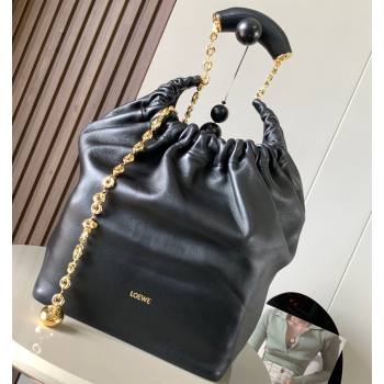 Loewe Medium Squeeze bag in nappa lambskin Black (xinyidai-23120401)