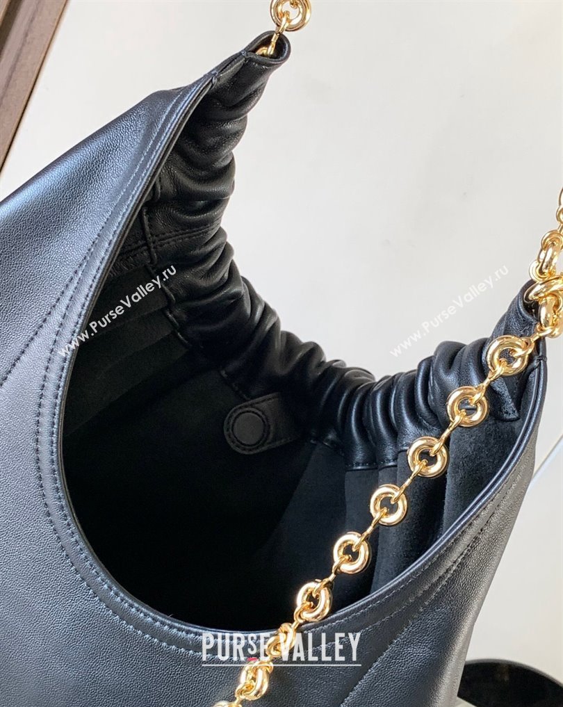 Loewe Medium Squeeze bag in nappa lambskin Black (xinyidai-23120401)