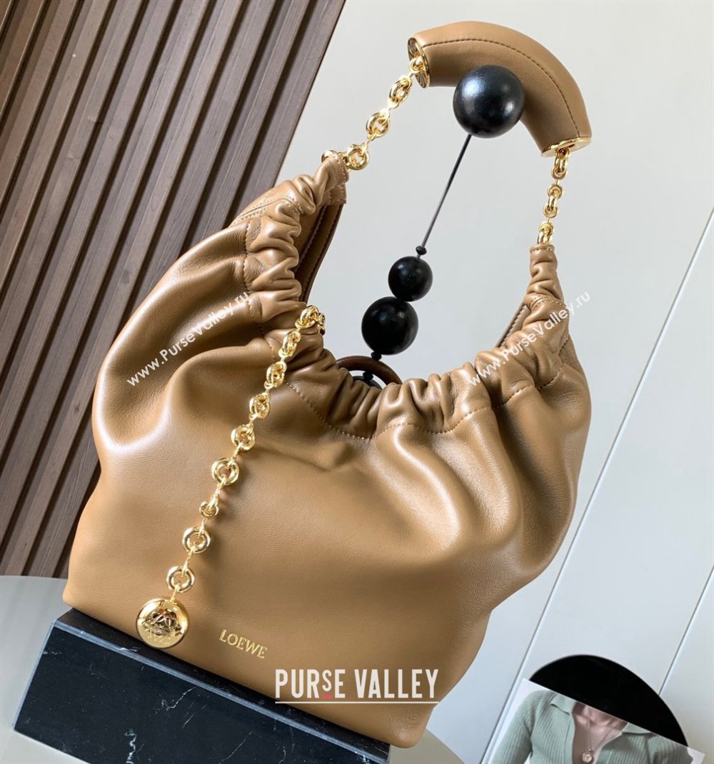 Loewe Small Squeeze bag in nappa lambskin Apricot (xinyidai-23120407)