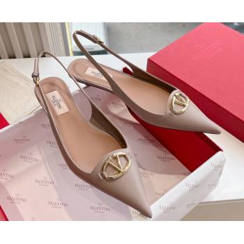 Valentino VLogo Signature leather slingback pumps Nude Spring 2024 (kaola-23120704)
