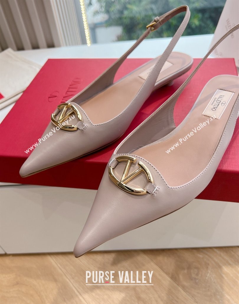 Valentino VLogo Signature leather slingback pumps Nude Spring 2024 (kaola-23120704)
