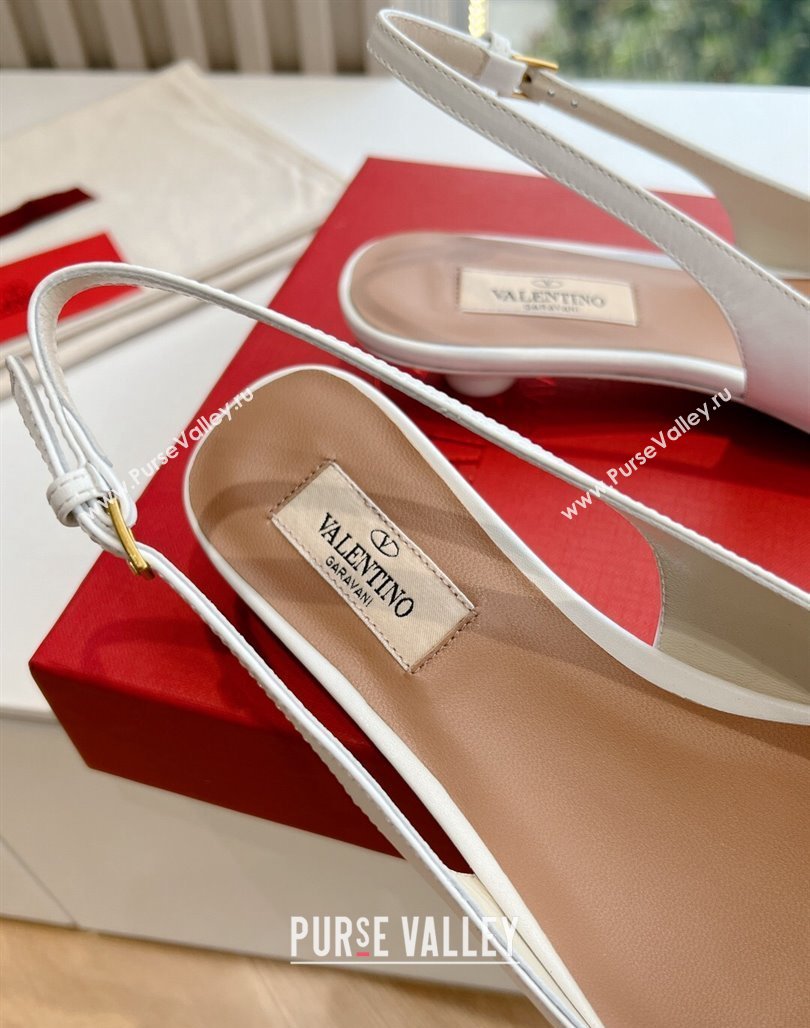 Valentino VLogo Signature leather slingback pumps White Spring 2024 (kaola-23120702)