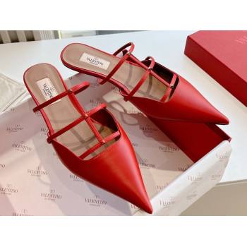 Valentino Rockstud leather Mules Red Spring 2024 (kaola-23120713)