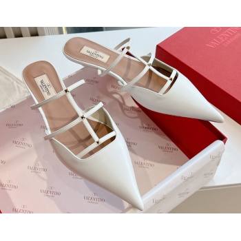 Valentino Rockstud leather Mules White Spring 2024 (kaola-23120712)