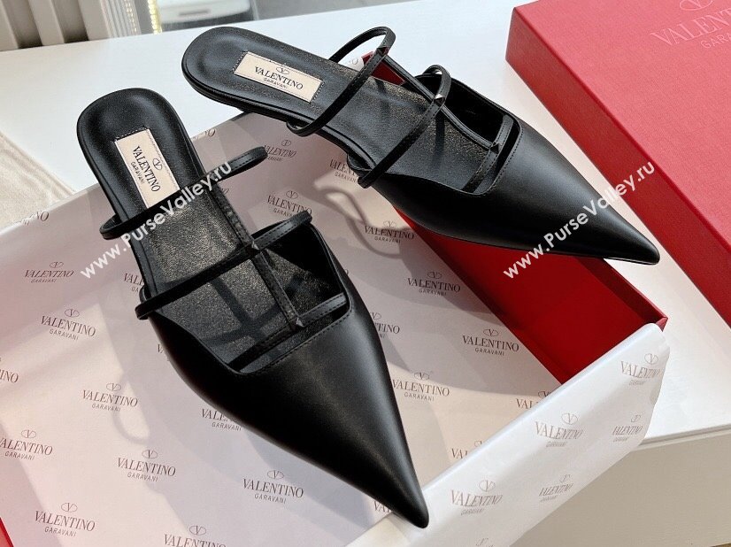 Valentino Rockstud leather Mules Black Spring 2024 (kaola-23120711)