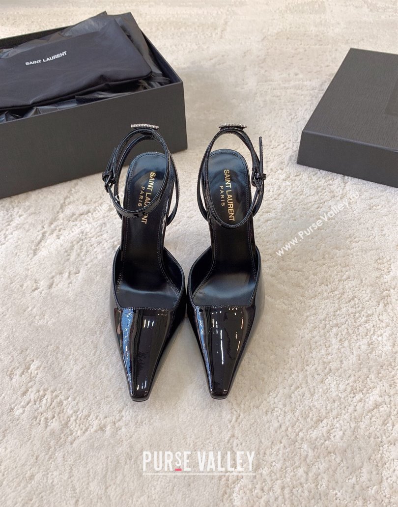 Saint Laurent Heel 11cm anouk pumps in patent leather 7633771 Black 2024 (kaola-23120601)