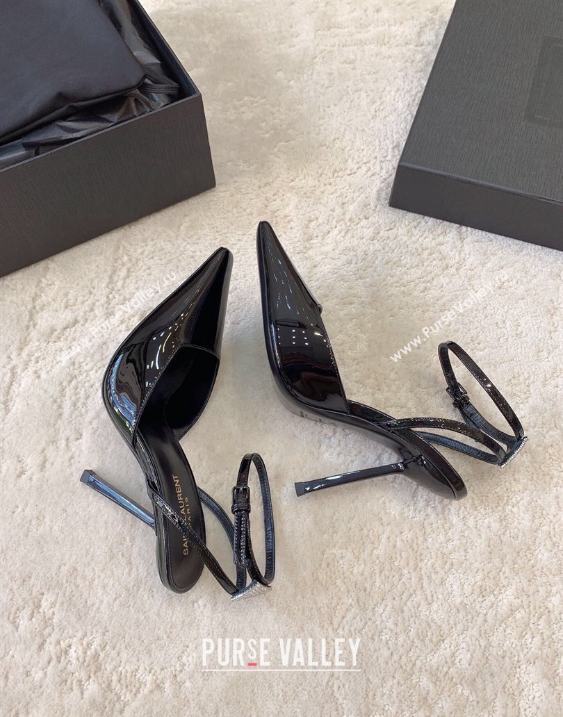 Saint Laurent Heel 11cm anouk pumps in patent leather 7633771 Black 2024 (kaola-23120601)