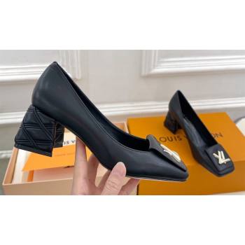 Louis Vuitton quilted Malletage pattern Heel 5.5cm Shake Pumps in Calfskin Black 2024 (modeng-23120721)