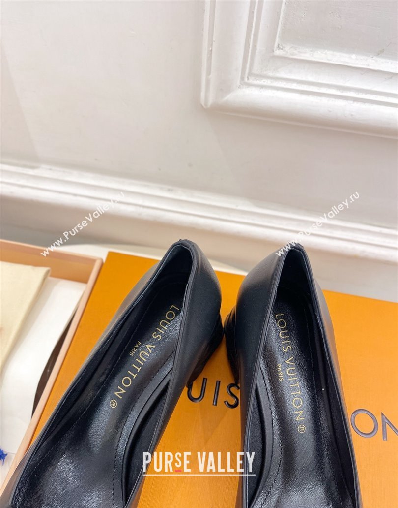 Louis Vuitton quilted Malletage pattern Heel 5.5cm Shake Pumps in Calfskin Black 2024 (modeng-23120721)