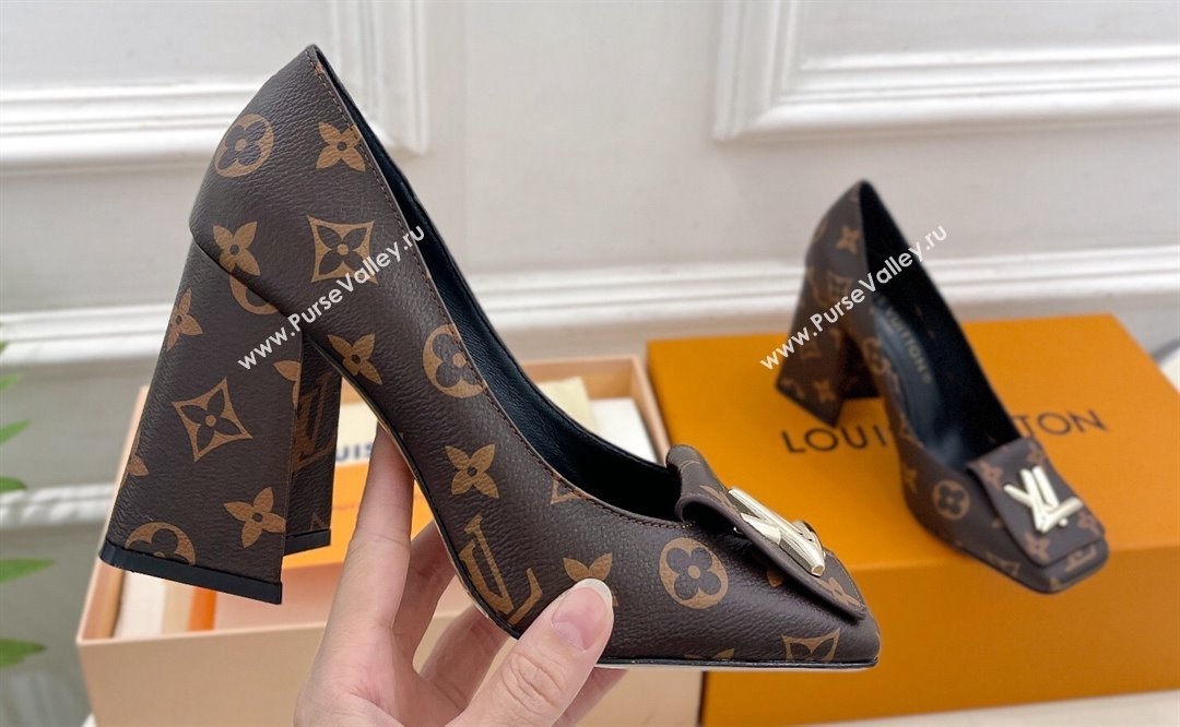 Louis Vuitton Heel 9cm Shake Pumps in Monogram Canvas 2024 (modeng-23120726)
