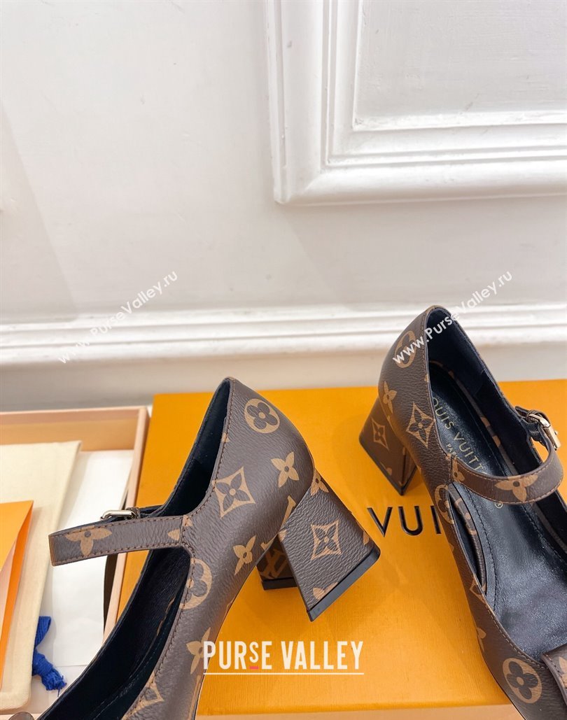 Louis Vuitton Heel 5.5cm Shake Mary Jane Pumps in Monogram Canvas 2024 (modeng-23120730)