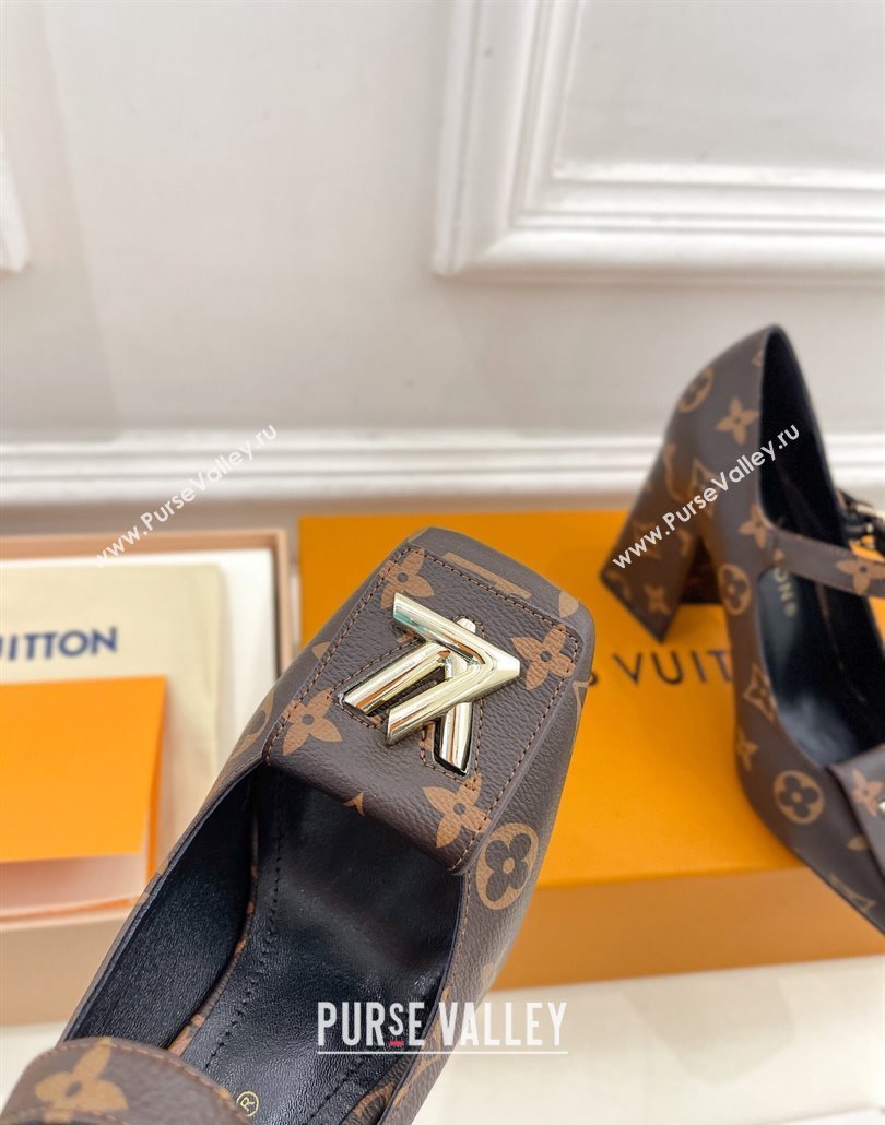 Louis Vuitton Heel 9cm Shake Mary Jane Pumps in Monogram Canvas 2024 (modeng-23120734)