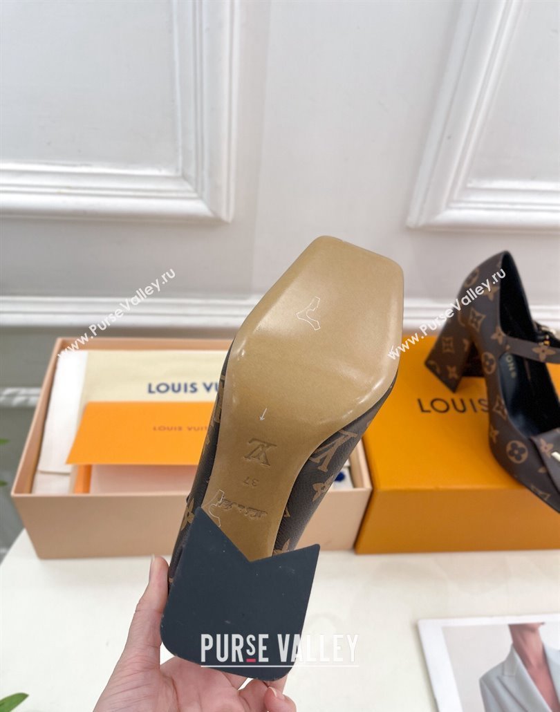 Louis Vuitton Heel 9cm Shake Mary Jane Pumps in Monogram Canvas 2024 (modeng-23120734)