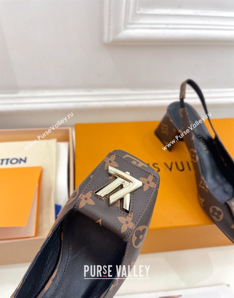 Louis Vuitton Heel 5.5cm Shake Slingback Pumps in Monogram Canvas 2024 (modeng-23120742)