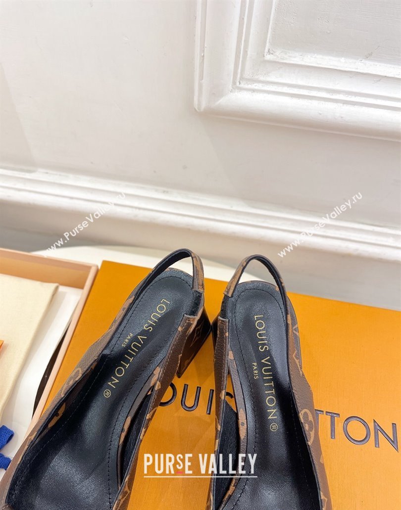 Louis Vuitton Heel 5.5cm Shake Slingback Pumps in Monogram Canvas 2024 (modeng-23120742)
