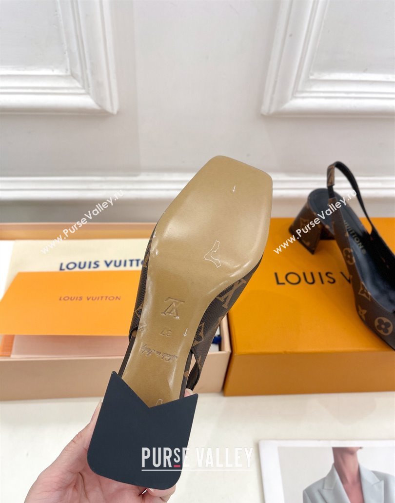 Louis Vuitton Heel 5.5cm Shake Slingback Pumps in Monogram Canvas 2024 (modeng-23120742)
