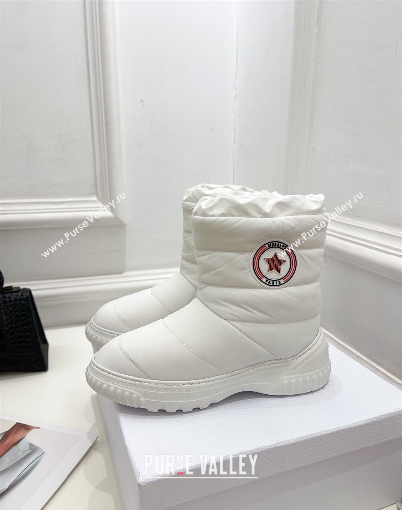 Dior Frost Ankle Boots in White Quilted Nylon and Shearling 2024 (modeng-23120839)