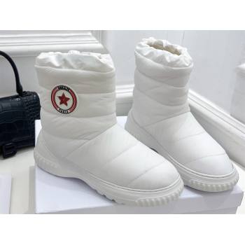 Dior Frost Ankle Boots in White Quilted Nylon and Shearling 2024 (modeng-23120839)