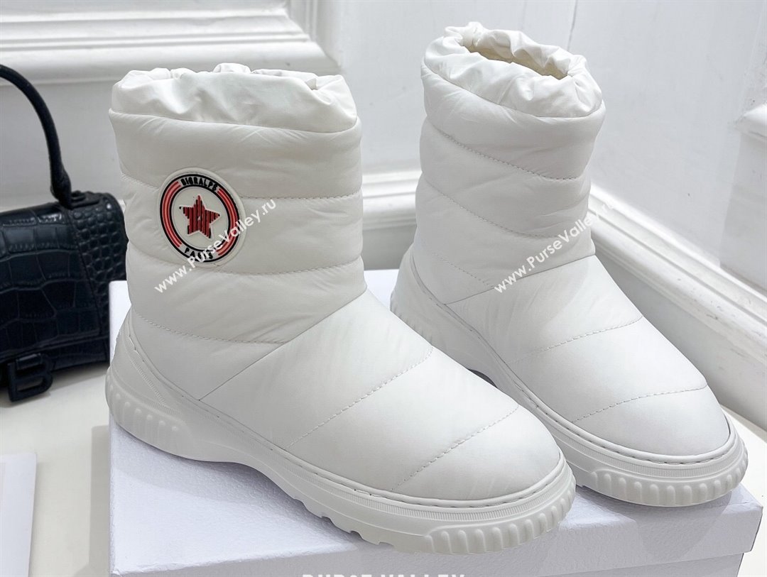 Dior Frost Ankle Boots in White Quilted Nylon and Shearling 2024 (modeng-23120839)