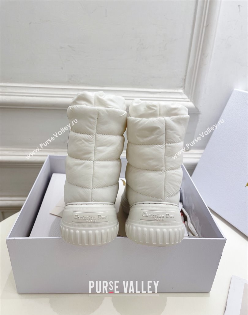Dior Frost Ankle Boots in White Quilted Nylon and Shearling 2024 (modeng-23120839)