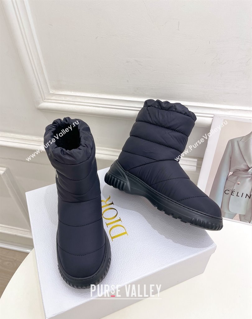 Dior Frost Ankle Boots in Black Quilted Nylon and Shearling 2024 (modeng-23120838)