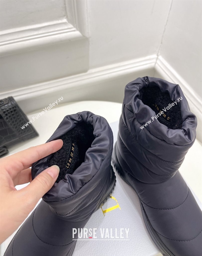 Dior Frost Ankle Boots in Black Quilted Nylon and Shearling 2024 (modeng-23120838)