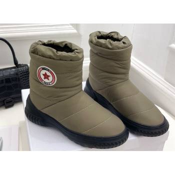 Dior Frost Ankle Boots in Khaki Green Quilted Nylon and Shearling 2024 (modeng-23120840)
