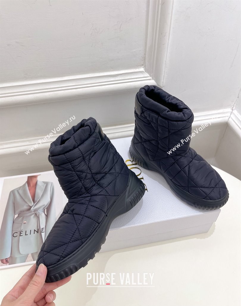 Dior Frost Ankle Boots in Black Cannage Nylon and Shearling 2024 (modeng-23120835)