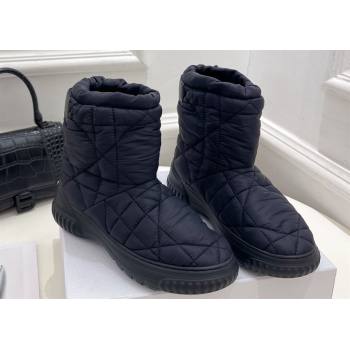 Dior Frost Ankle Boots in Black Cannage Nylon and Shearling 2024 (modeng-23120835)