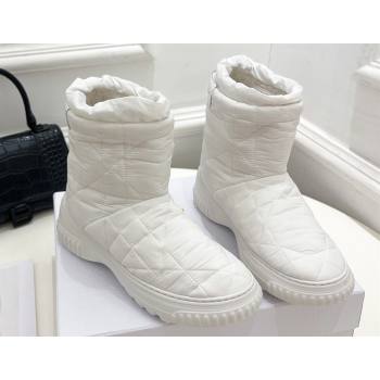 Dior Frost Ankle Boots in White Cannage Nylon and Shearling 2024 (modeng-23120836)