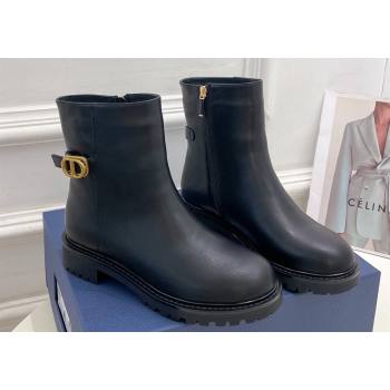Dior 30 Montaigne Ankle Boot in Black Calfskin and Shearling 2024 (modeng-23120833)
