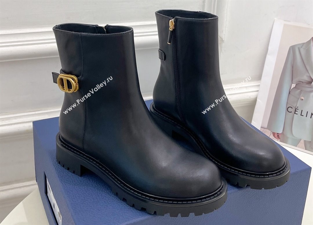 Dior 30 Montaigne Ankle Boot in Black Calfskin 2024 (modeng-23120834)